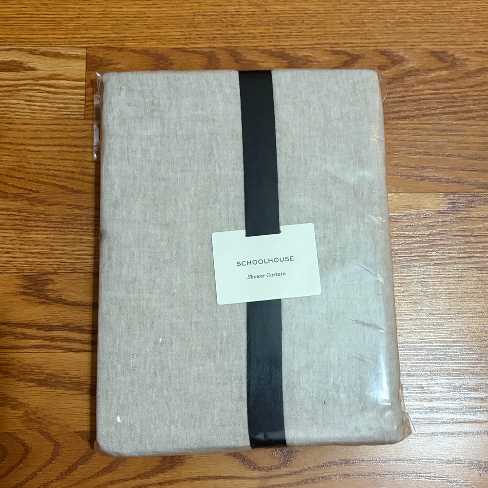 NEW Schoolhouse Linen Natural Shower Curtain 72” x 72”